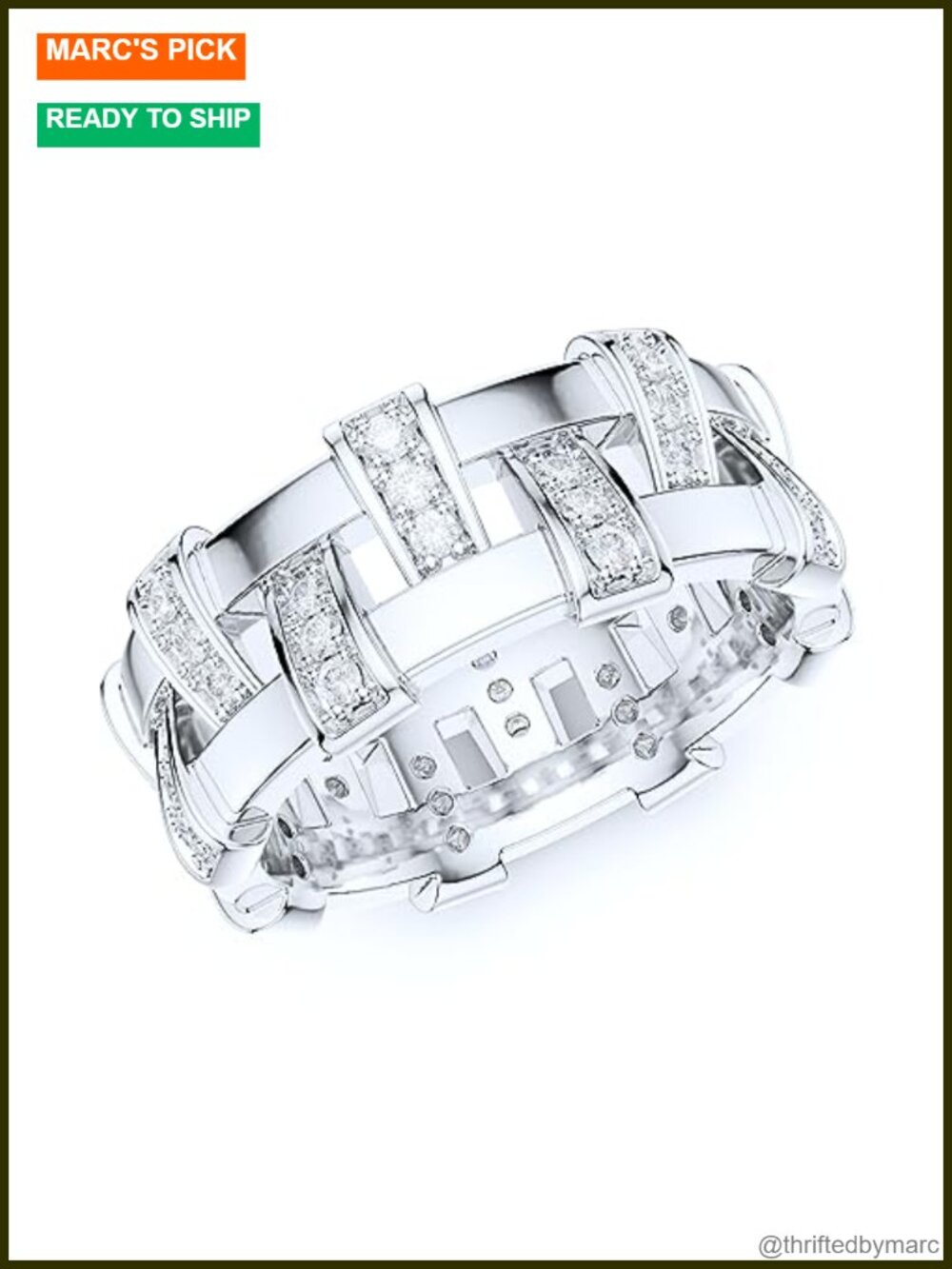 Sterling Silver Moissanite Eternity Ring Wedding Band
